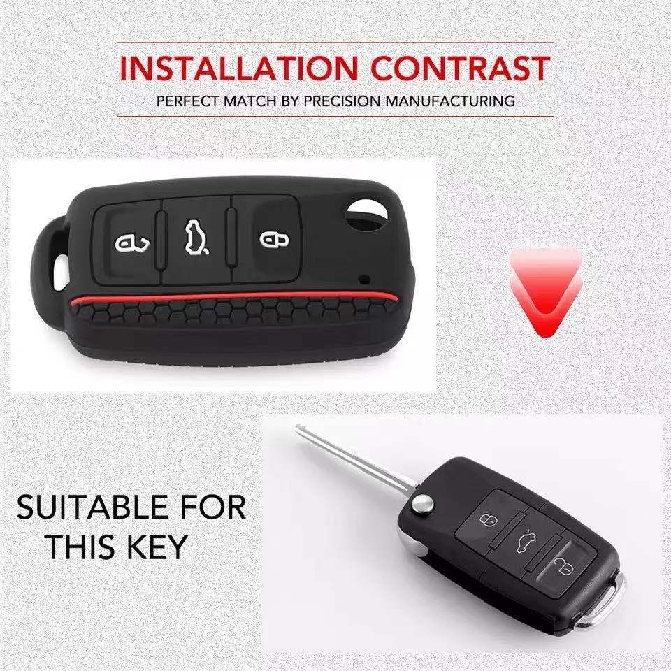 3 Buttons Silicone Car Key Cover Case For VW Golf 4 5 6 7 Bora Jetta Polo MK4 MK6 Bora Passat B5 B6 Superb Tiguan Beetle