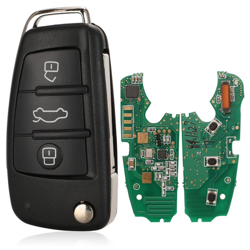 315/433/868MHz 8E0837220Q 8E Electronic Chip 8E0 837 220 Q/M/T/R Af Flip 3 Button Remote Car Key Fob for Audi A6L Q7