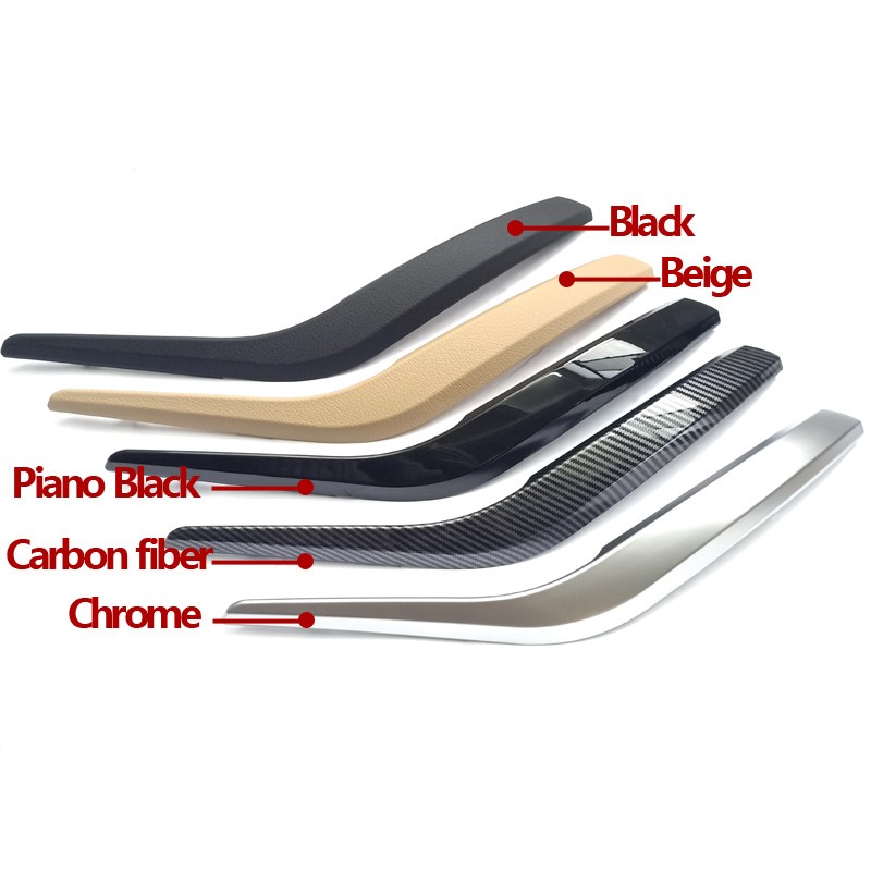 Black Beige Silver Carbon Fiber Left Right Interior Door Handle Cover Exterior Trim Replacement For BMW X1 E84 2010-2016