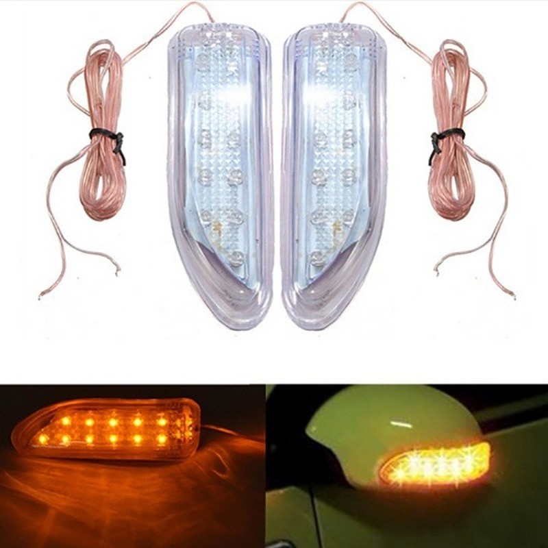 Amber LED Car Side Mirror Turn Signal Indicator Universal 2pcs Car Automatic Turn Signal Light Car Decorative Accessories