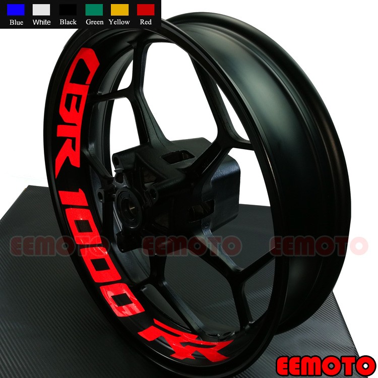 4 x Custom Inner Tires Decals Wheels Stickers Reflective Stripes Waterproof Motorcycle CBR 600 1000 RR 250R 300R 500R 650R