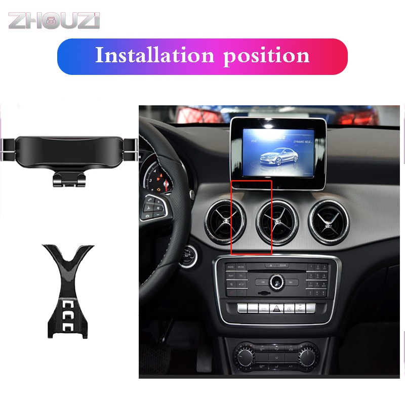 Car Mobile Phone Holder Air Vent Outlet Clip Holder Gravity GPS Bracket For Mercedes Benz GLA CLA X156 W117 C117