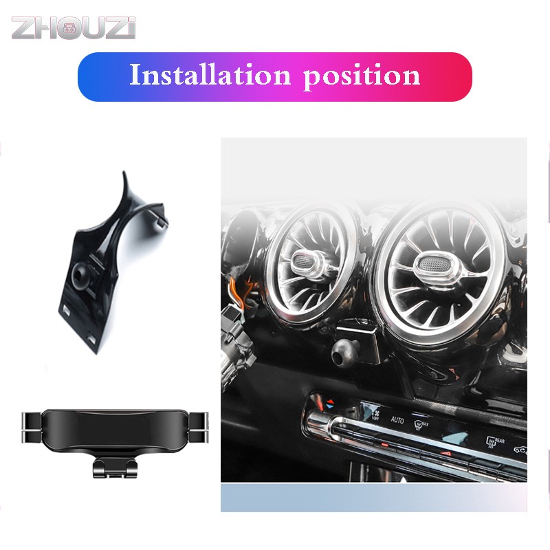 Car Mobile Phone Holder Air Vent Outlet Clip Holder Gravity GPS Bracket For Mercedes-Benz CLA-Class W177 W118 C118 Accessories