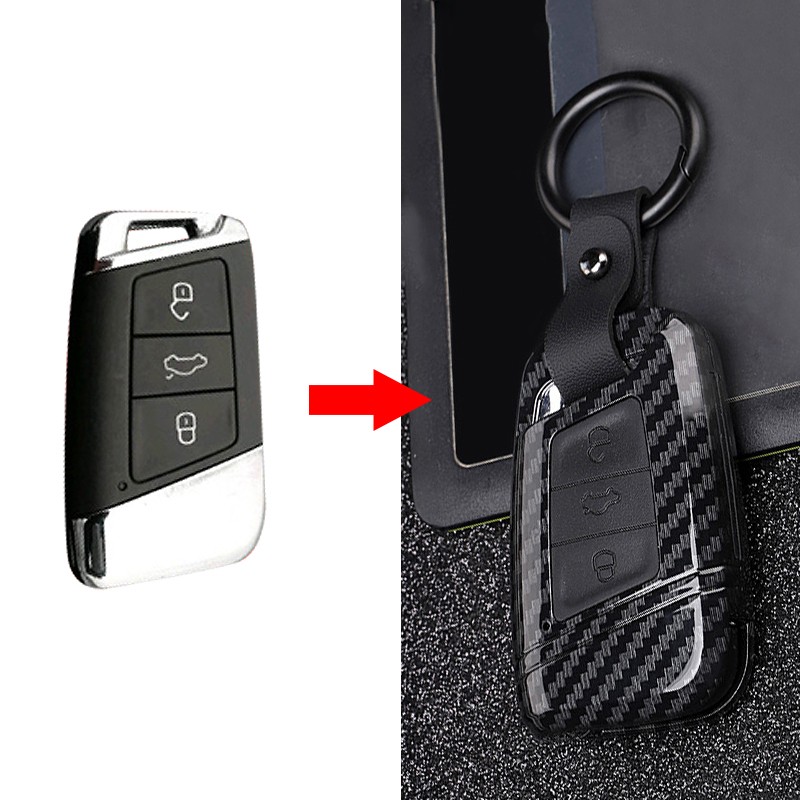 ABS Plastic + Silicone Car Key Case For Skoda Superb A7 Kodiaq For VW Magotan Passat B8 VW Golf Gte Tiguan MK2 Accessories