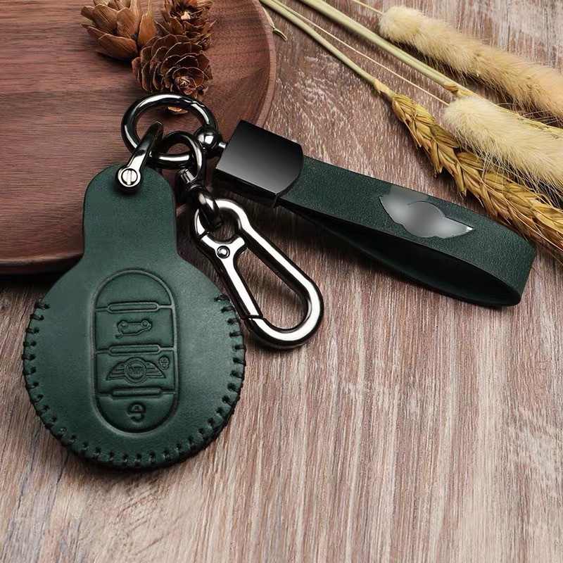 Leather Car Key Case Leather Key Case Cover For Mini Cooper Clubman Hardtop Hatchback Countryman F54 F55 F56 F57 F60 Accessories