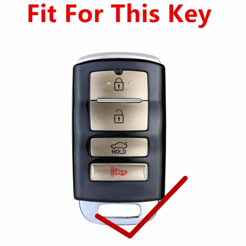 Flybest Genuine Leather 4 Button Keyless Entry Smart Key Cover for Kia Sorento/K900/New K7/Cadenza L576