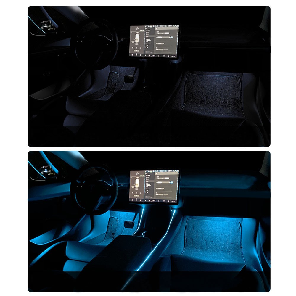 For Tesla Model 3 2019-2021 Ambient Light Mobile Phone App Central Control 24 Color LED Lights For IOS/Android