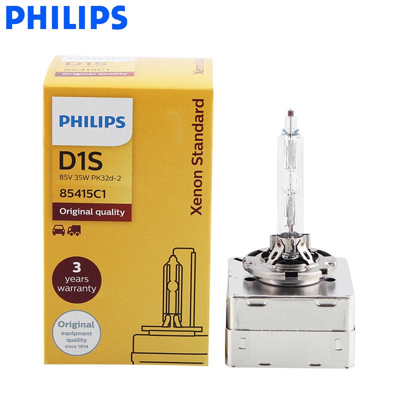 Philips HID D1S D2S D2R D3S D4S D5S 35W Xenon Standard 4200K Bright White Light Original Car Headlight ECE 100% Authentic, 1X