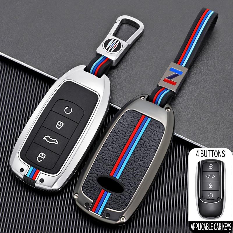 1x Zinc Alloy 4 Button Smart Car Key Case For Chery Tiggo 8 Pro Tiggo 8 Plus New 5plus 7pro Shell Key Bag Protector