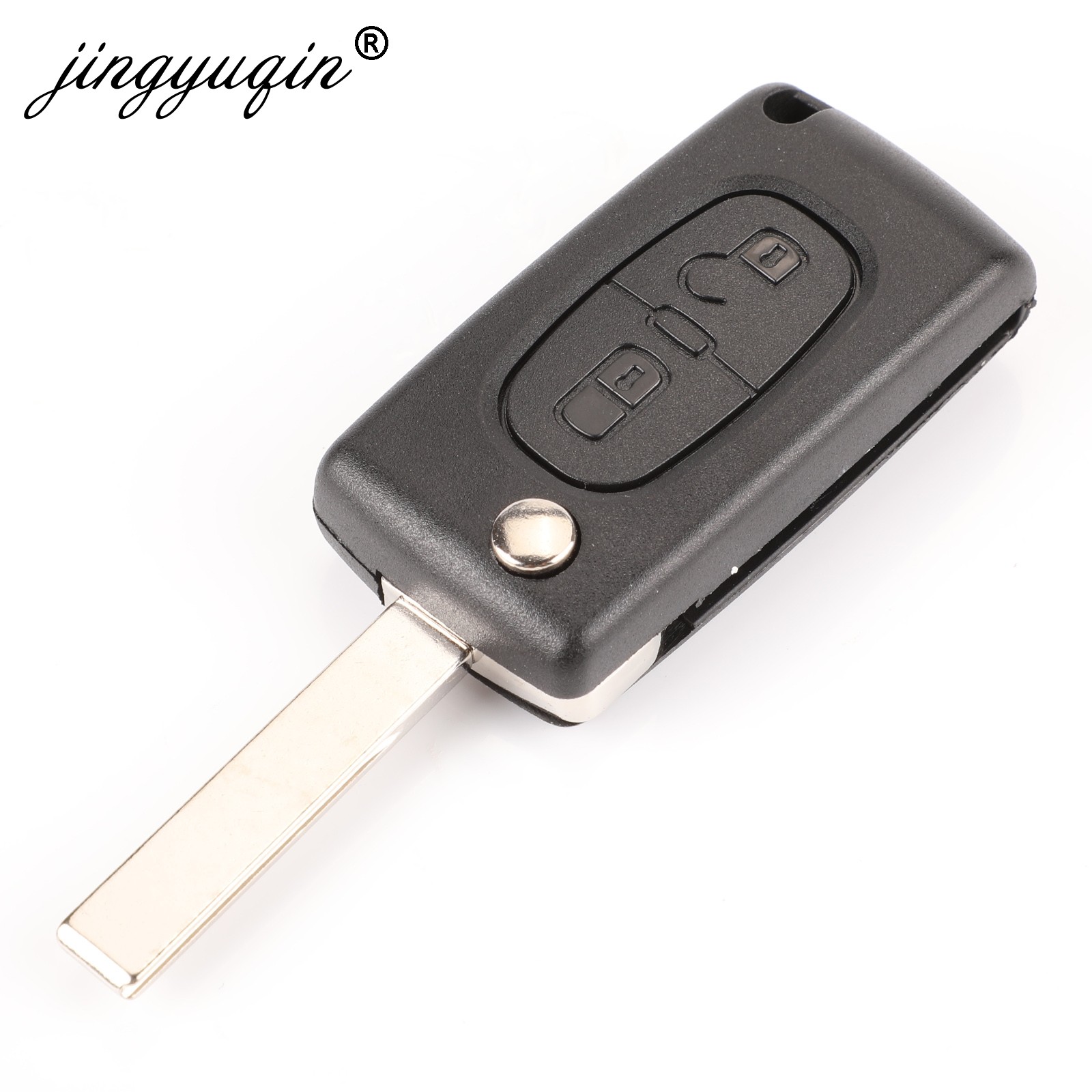 jingyuqin 434Mhz ASK FSK 2 Button Flip Remote Key Fob For Citroen C2 C3 C4 C5 C6 C8 Xsara Picasso CE0523 Ce0536 VA2/HCA Blade