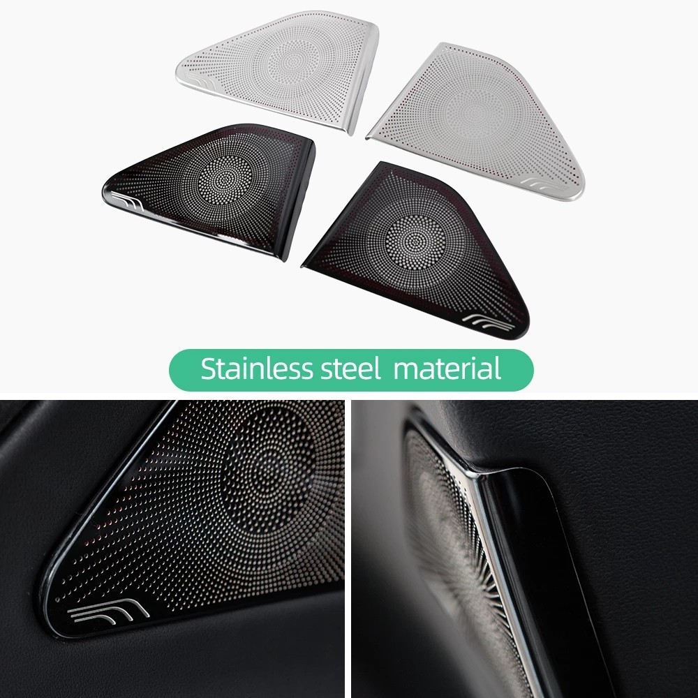 Tesla Model 3 2pcs Set Stainless Steel Horn Hood Loudspeaker Cover Decorative Sequins For Tesla Model Three Accessories