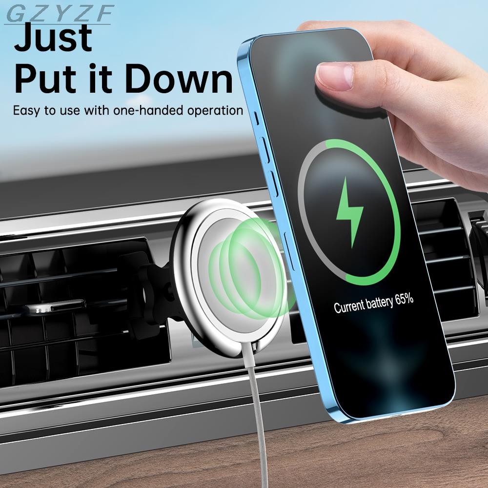 15W for iPhone 13 12 Wireless Charger Car Phone Holder for iPhone 13 12 Pro Max Mini Magsafe Cradle Wireless Car Charger Phone Mount