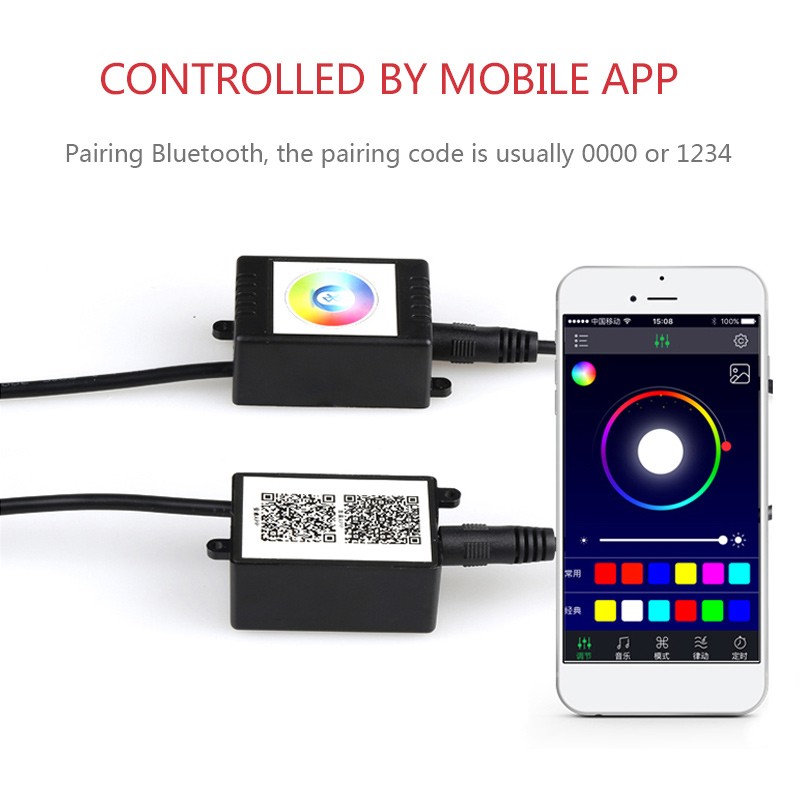 LED سيارة أضواء تحت الماء عن بعد/APP التحكم الهيكل أضواء النيون RGB شرائط مرنة جو مصباح نظام تحت الماء