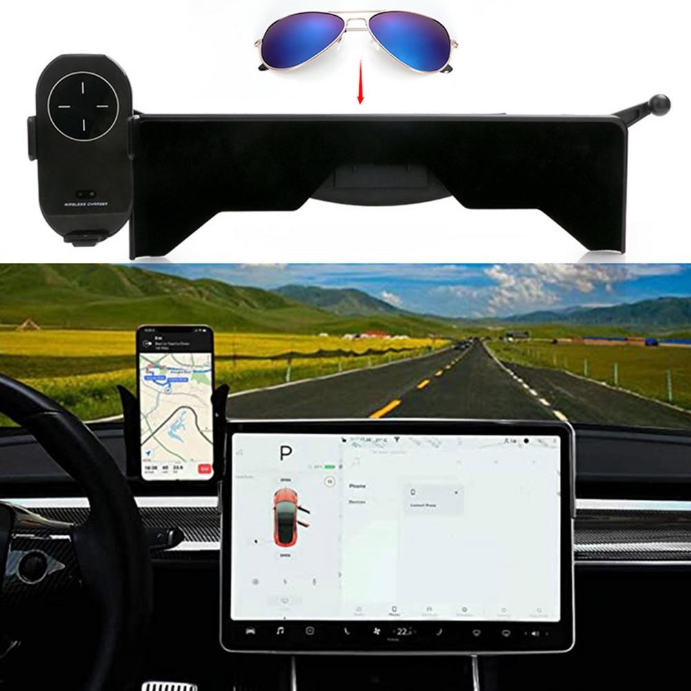 For Tesla Model 3 ModelY Car Phone Holder Wireless Charger Glasses Holder For Tesla Model3 Phone Bracket Car Interior Accessories