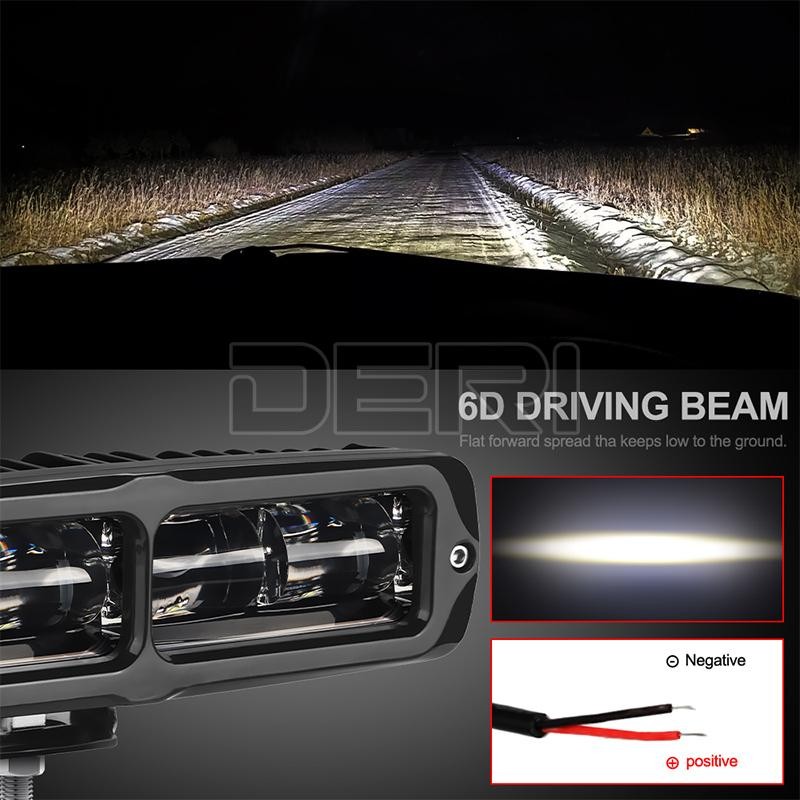 6D Lens LED Light Bar 6 Inch LED Bar Offroad Driving Beam Work Lamp Fog Lights For Niva Lada 4X4 ATV SUV Truck Tractor 12V 24V