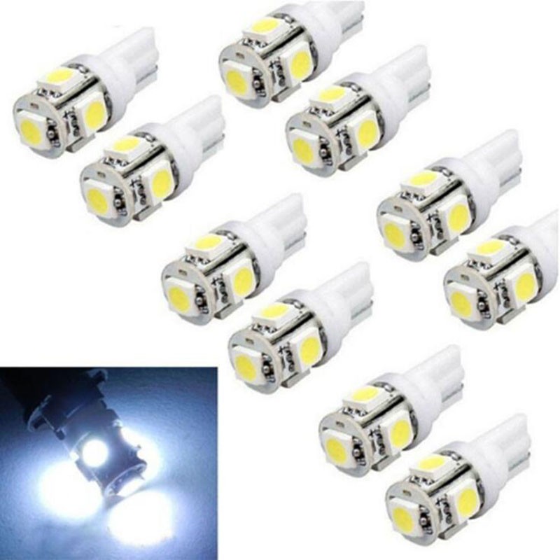 10pcs/set DC T10 5050 5SMD Car Reading Dome Light Car LED 12V Mobile License Plate Light Car Wedge Interior Side Marker Light