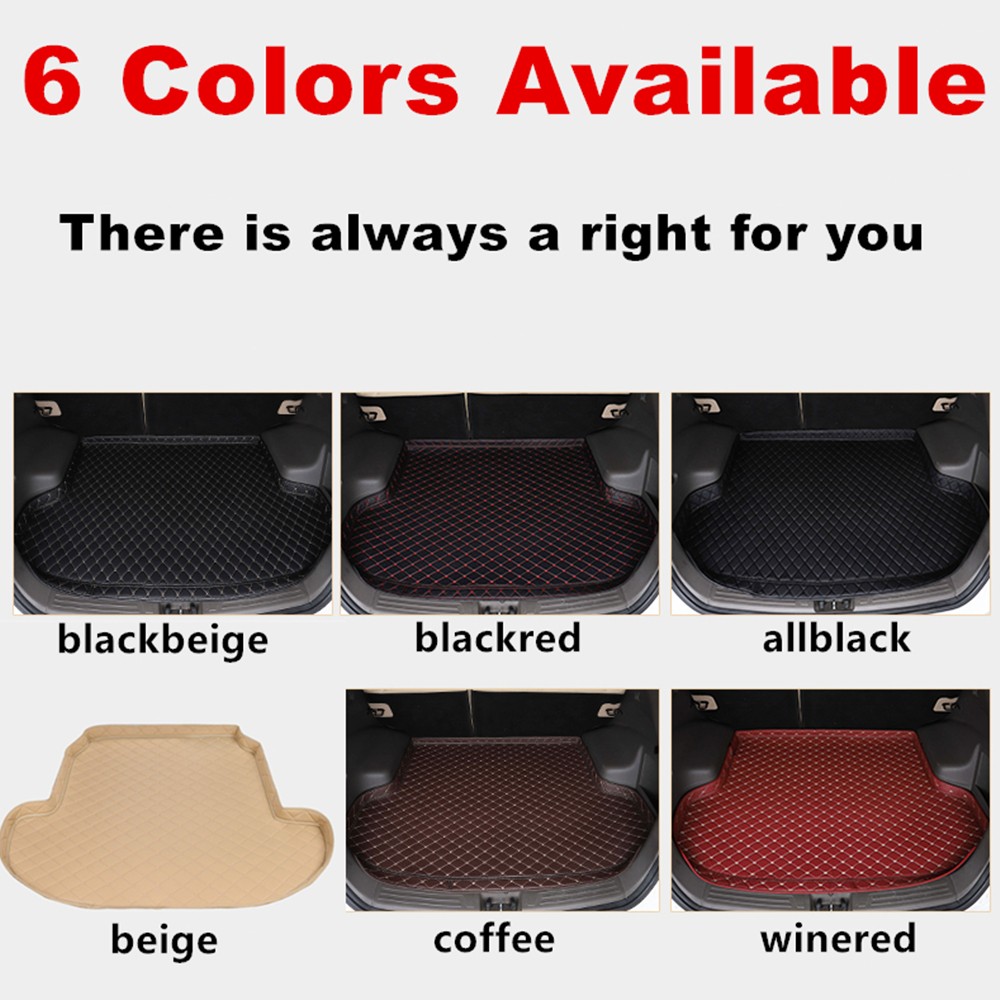 SJ 6 Colors Waterproof Car Trunk Mat Boot Tray Liner Rear Cargo Pad Fit For Infiniti ESQ-Series (2014-15-16-17-2018 Year)