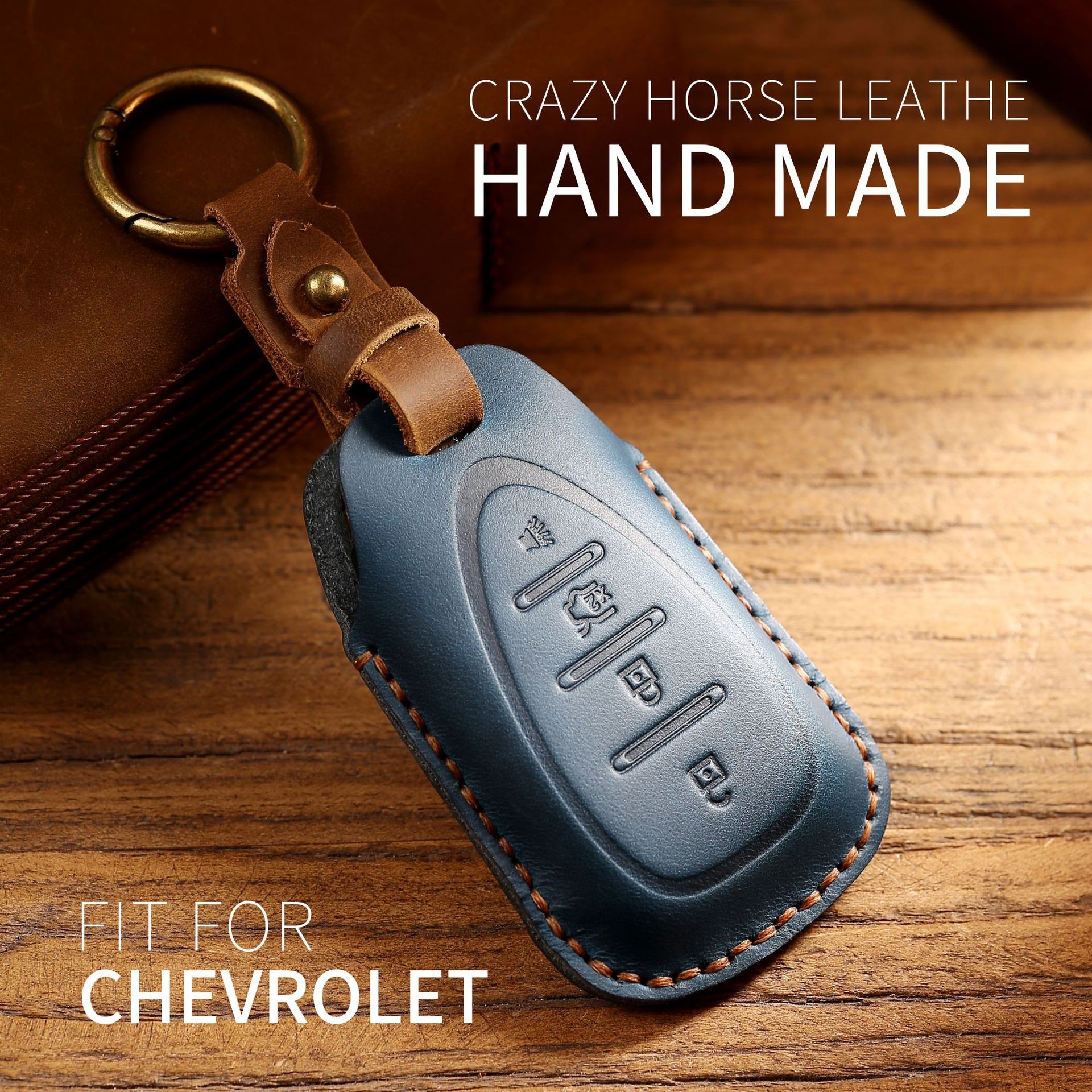 Luxury Leather Car Key Case Cover Fob Protector Keychain Holder For Chevy Chevrolet 2021 JM Trax Crvalier Cruze Malibu Keyring