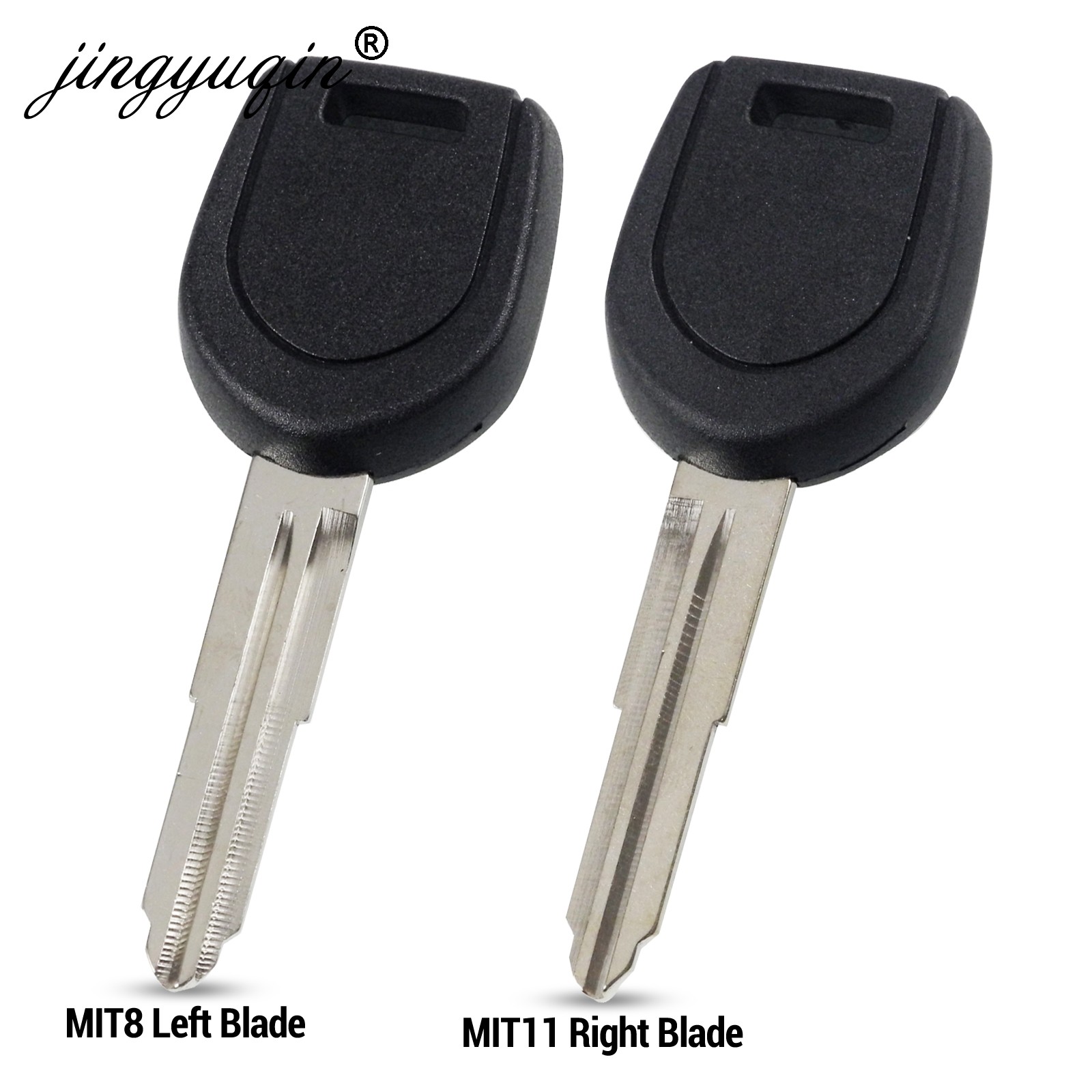 jingyuqin 10pcs MIT11 MIT8 Key Shell For Mitsubishi Colt Outlander Mirage Pajero Remote Key No Chip Left/Right Blade