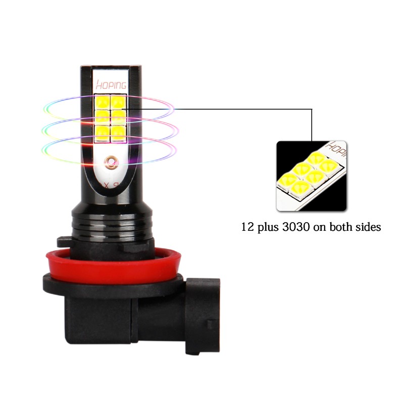 2 قطعة H8 H9 H11 LED لمبة H16 9005 HB3 9006 HB4 Led مصباح السوبر مشرق سيارة الضباب أضواء يوم القيادة تشغيل ضوء أبيض أزرق ذهبي