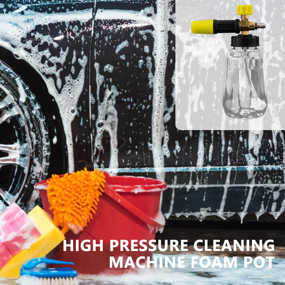 High Pressure Washer Foam Pot 1/4 Male Connector Transparent Foam Pot Auto High Pressure Foam Spray Cleaning Tool