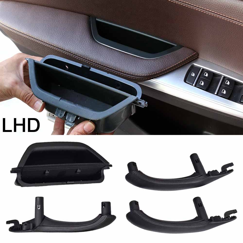 Interior Door Armrest Pull Handle Black Leather Exterior Cover Full Set For BMW X3 X4 F25 F26 2010 2011 2012 2013 2014 2015 2016