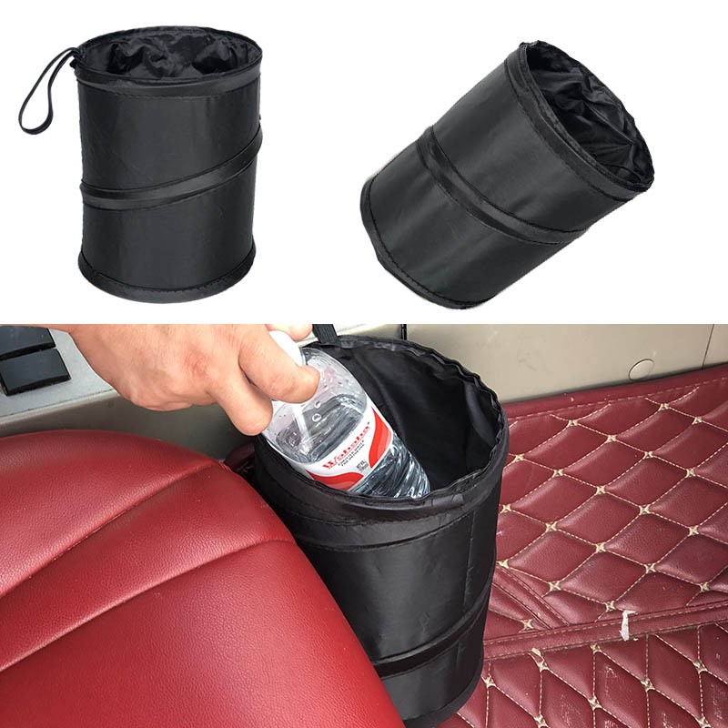 1PC Car Trash Can Backpack Black Waterproof Car Garbage Bag For Little Leak Proof Car Cooler Bag-Car Garbage Bag With Side Pocket