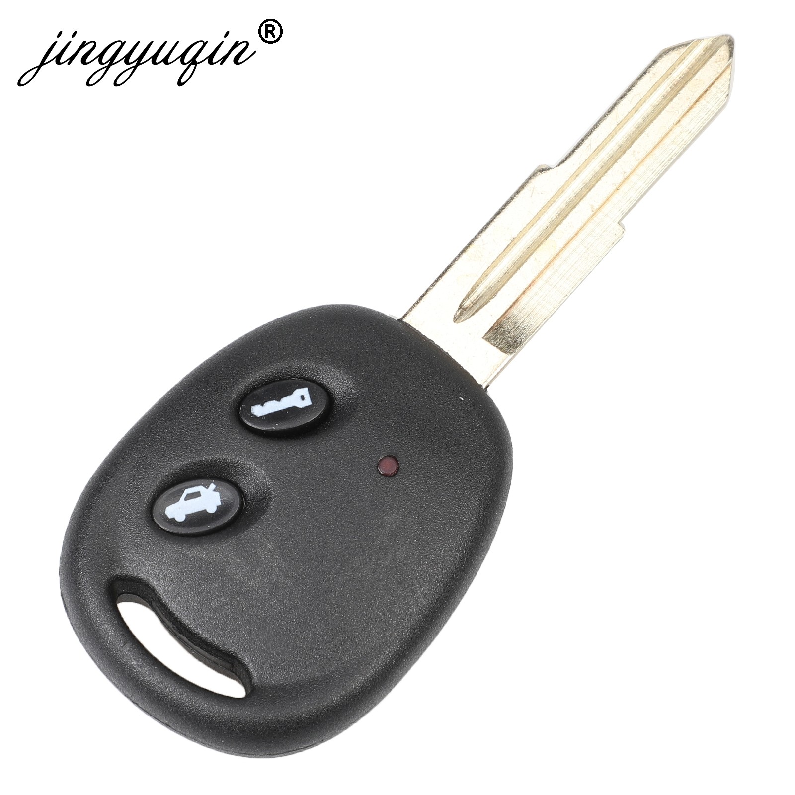 jingyuqin For Chevrolet Lova Sail Epica Lychee Spark Remote Key 2 Buttons Uncut Brass Blank Blade Key Shell Replacement