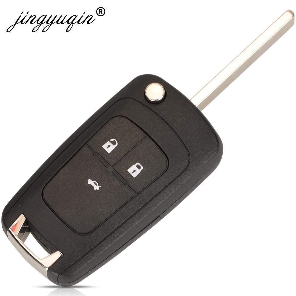 jingyuqin Flip Flip Remote Car Key Case For 2020 Chevrolet Cavalier Aveo 2 3 Buttons HU100 Key Fob Blade