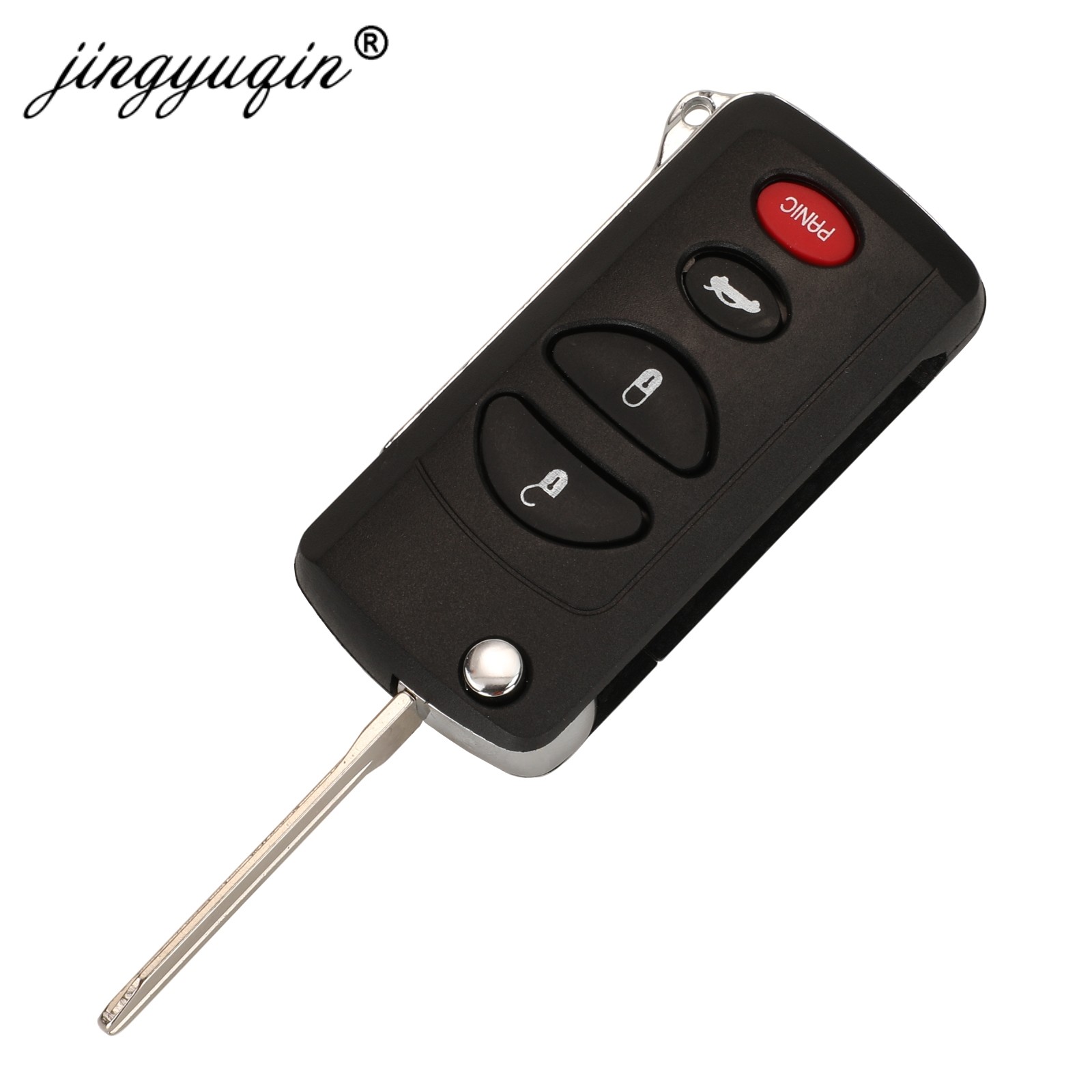 jingyuqin 2/3/4 Buttons Remote Flip Flip Key Cover For Chrysler Dodge Stratus RAM Durango Dakota Jeep Grand Cherokee Key Shell