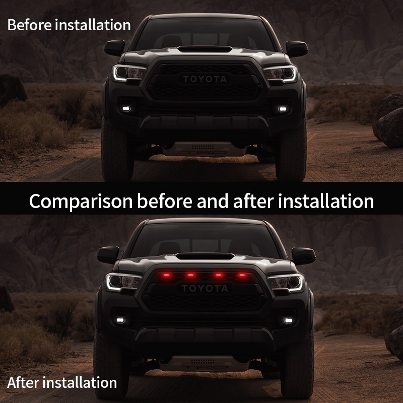 Car Accessories Front Grille LED Light For Off-road Pickup SUV Explosion Flashing Lights Warning Daytime Running Control By Phone App