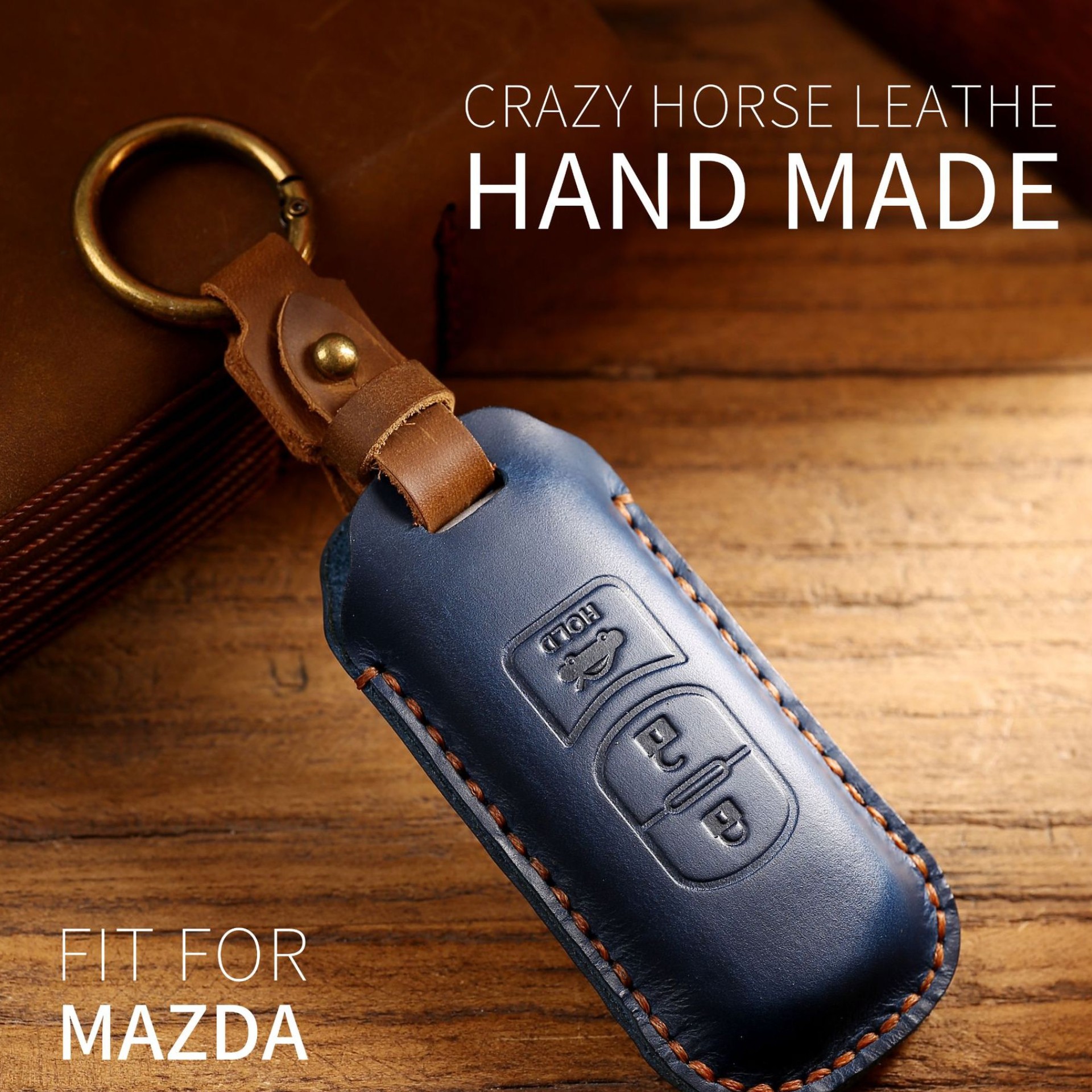 New Luxury Leather Car Key Case Cover Fob Protector Keychain Holder For Mazda 3 Axela Mazda6 Car Accessories Remote Keyring Bag