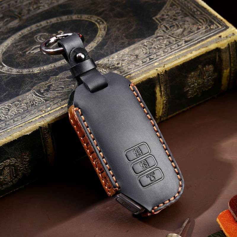 Luxury Car Key Cover Case Genuine Leather Keychain Accessories For Kia Ev6 Seltos K5 Sorento Mq4 7 Button Keyring Holder Shell