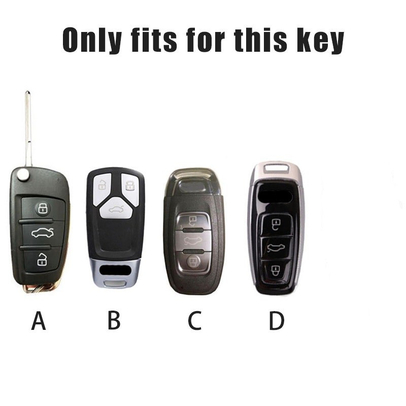 New Fashion Zinc Alloy and Leather Car Key Case Cover for Audi A3 A4 A5 C5 C6 8L 8P B6 B7 B8 C6 RS3 RS6 Q3 Q7 TT 8L 8V S6 S4 S3