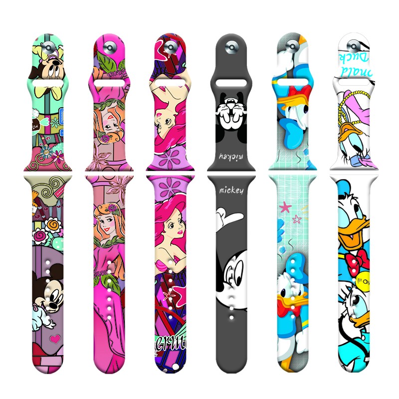 Disney Mickey Minnie Silicone Strap For Apple Watch Band 44mm 45mm 42mm 40mm 38mm 41mm iWatch Bracelet Apple watch 6 5 3 SE 7