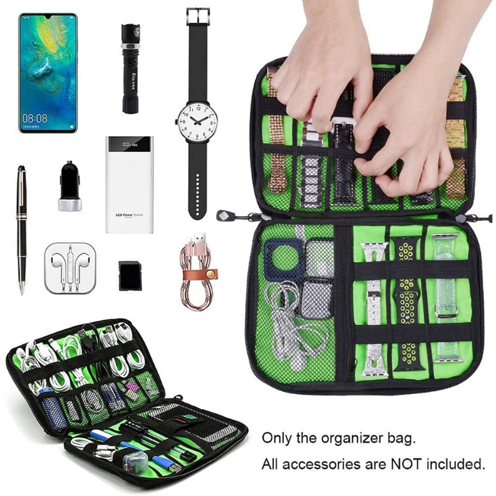 Watch Organizer Case Multifunction Portable Travel For Apple Watch Strap Band Storage Bag USB Charger Cable Tool Pouch