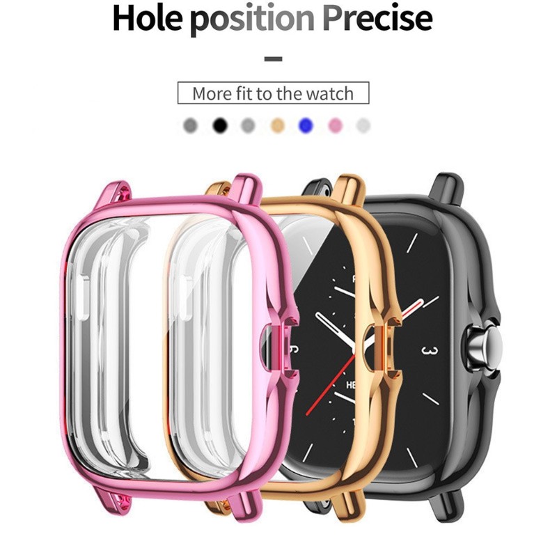 For Amazfit- GTS 2 Full Coverage Protective Case Cover Transparent TPU For Huami Amazfit GTS 2E Smart Watch Protector A1968 A06 21