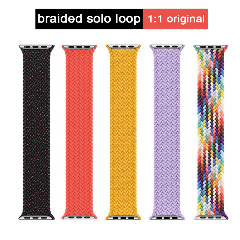 Braided Solo Loop For Apple Watch Band 45mm 41mm 44mm 40mm 42mm 38mm 1:1 Formal Nylon Bracelet iWatch Series 3 4 5 SE 6 7 Strap