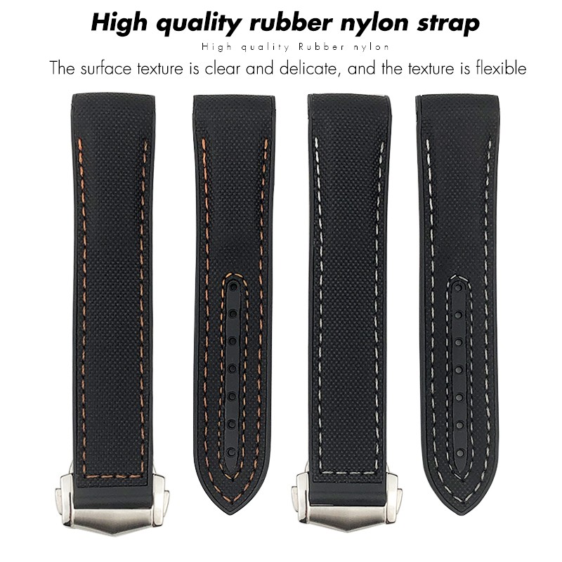 19mm 20mm 21mm 22mm Rubber Leather Watchband Fit For Omega Planet Ocean Seamaster Diver 300 Silicone Nylon Sports Watch Strap