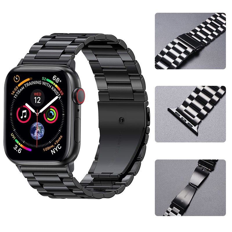 Metal strap compatible for apple watch 44mm 42mm 40mm 38mm men/women replacement stainless steel strap for iwatch 6 5 4 3 2 1 SE