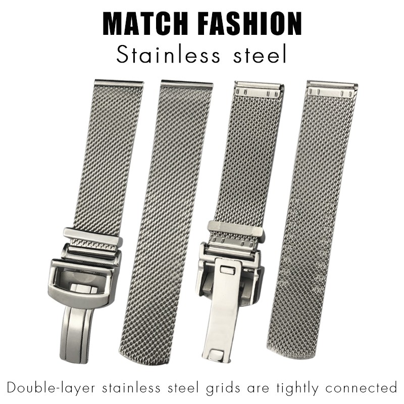 High Quality Stainless Steel Woven Mesh Watchband 20mm 21mm 22mm Fit For IWC Le Petit Prince Mark 18 Portofino Solid Watch Strap