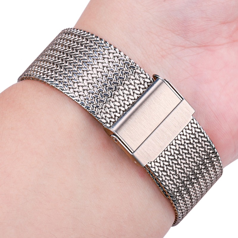 Stainless Steel Watch Band Bracelet 16mm 18mm 20mm 22mm Mesh Milanese Loop Watchbands Women Men Replacement Accessories Strap