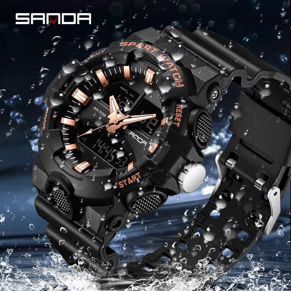 Men Analog Digital Watch Shock Resistant Military Sports Watch Multifunction Wristwatch Waterproof Watch For Man 2022