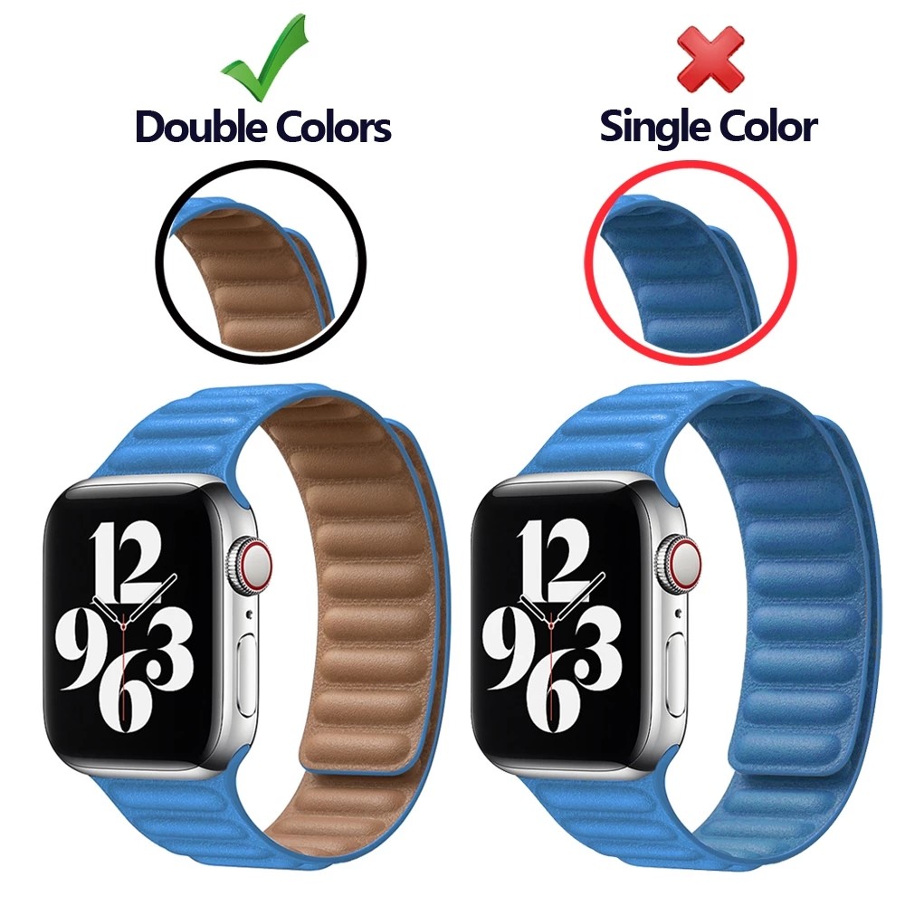 حزام ل سوار ساعة يد آبل رابط جلدية حلقة 44 مللي متر 40 مللي متر iWatch سلسلة 7 6 SE 5 4 3 2 1 watchbands سوار 42 مللي متر 38 مللي متر الأساور