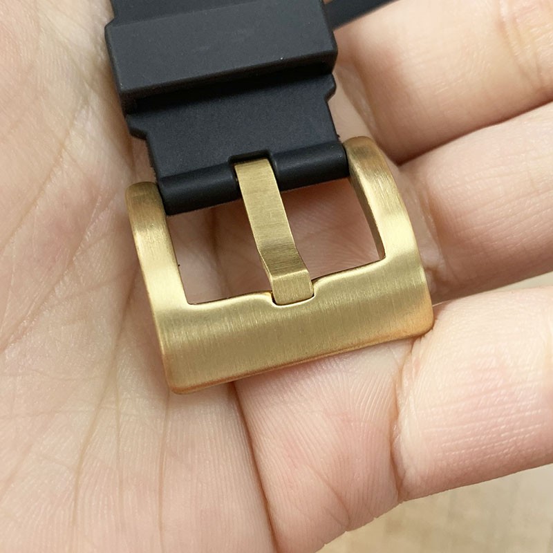 Solid Bronze Tongue Buckle For L6002M Watch Parts Fully Brushed 18 20 22 24 26mm With Spring Bars