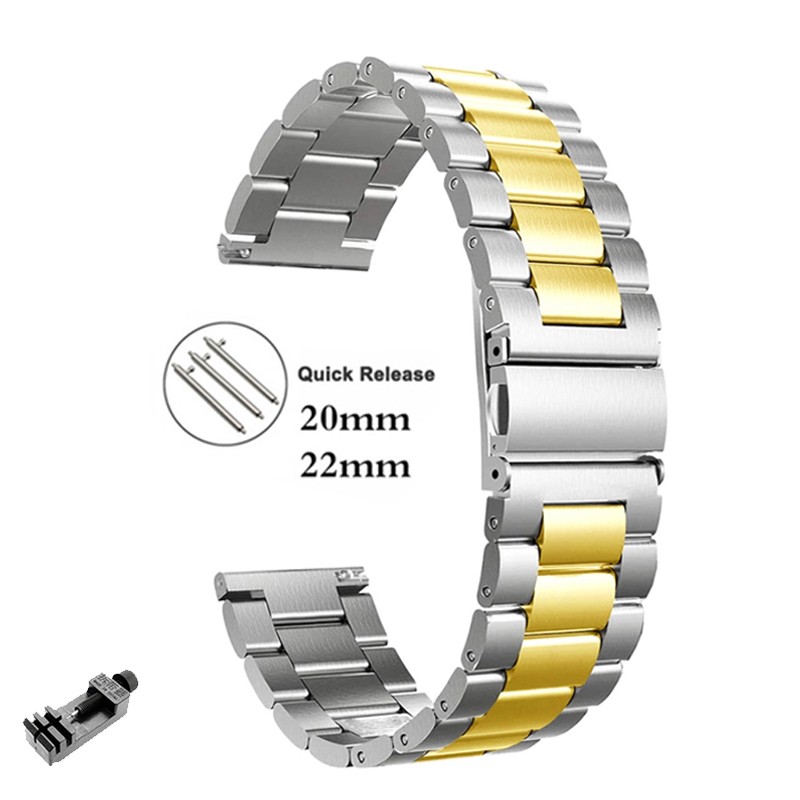 20mm 22mm Stainless Steel Watch Band for Galaxy Watch 4 40mm 44mm 42mm 46mm Strap Gear S3 Sport Loop for Huawei GT2 46 Bracelet