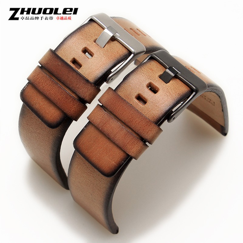 Genuine Quality Retro Genuine Leather Watchband Men For DZ4343 DZ4323 DZ7406 Watch Strap Vintage Italian Leather 22mm 24mm 26mm