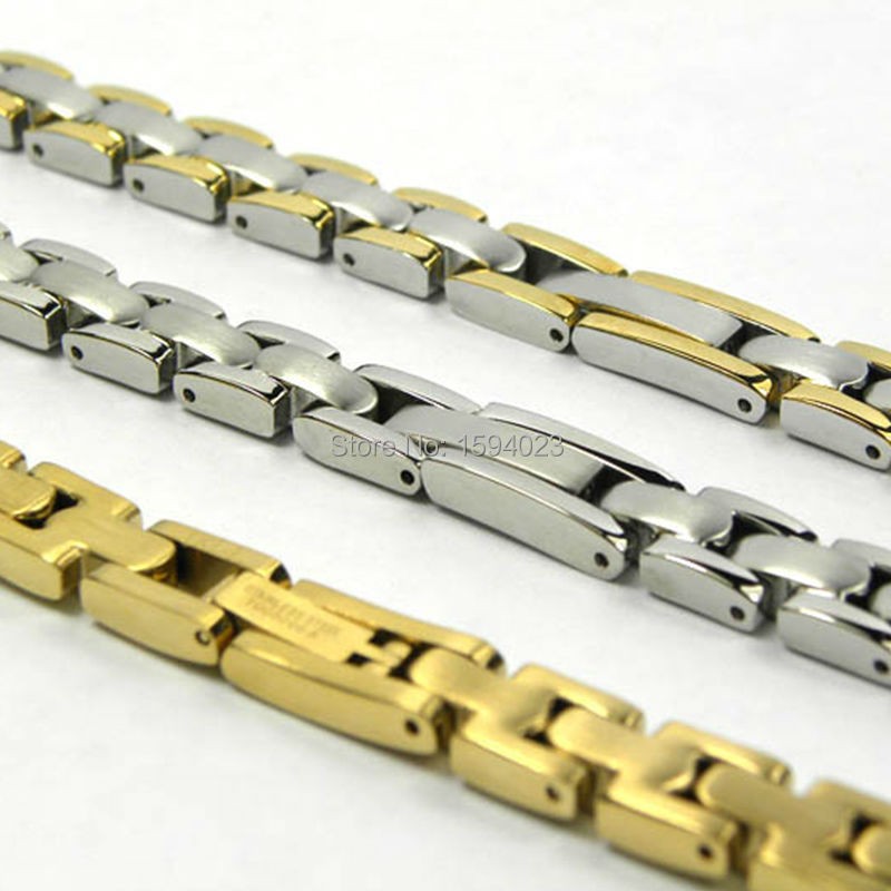 8mm T003209 watches watch parts female strip solid golden between gold and silver stainless steel watch band