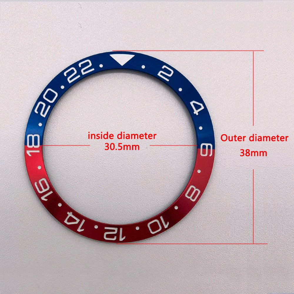 38mm watch strap high quality aluminum bezel insert for 40mm watch accessories inner diameter 30.5mm