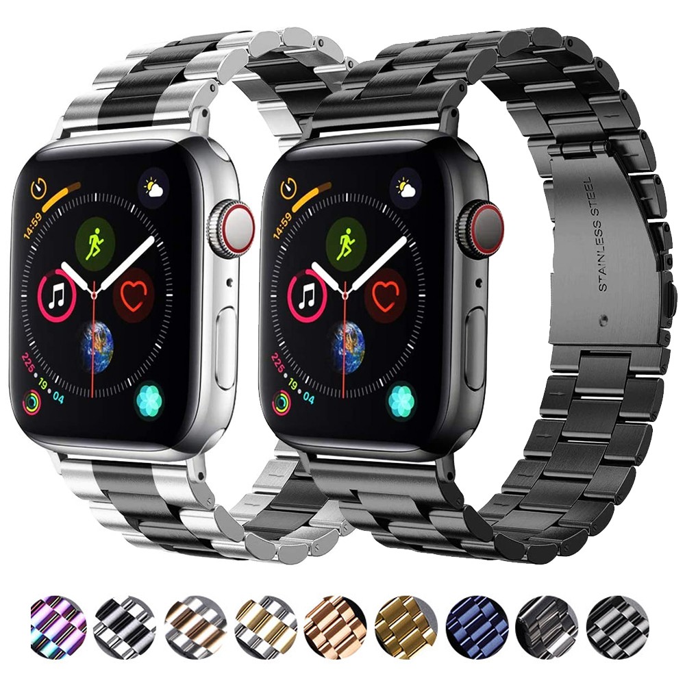 Metal Strap for Apple Watch 7 45mm 41mm Series 6 5 4 SE 44mm 40mm Stainless Steel Bracelet Wristband for iwatch 3 2 1 42mm 38mm